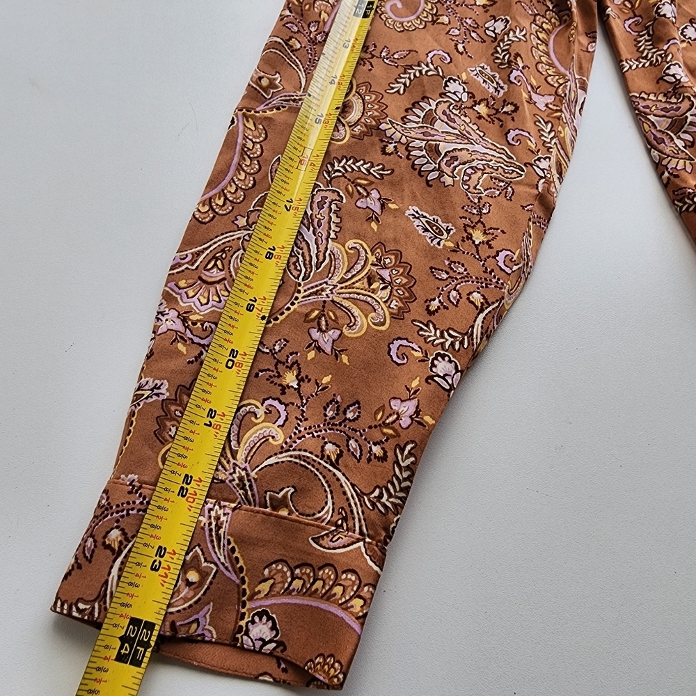 NWT $99 J Jill Paisley Print Blouse V-Neck Long Sleeve Tunic Top Brown Size M - Picture 13 of 14